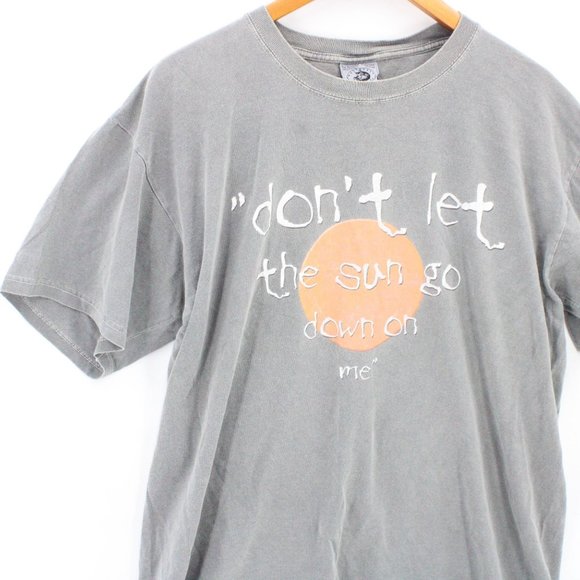 Vintage Authentic Pigment Shirt Mens Gray Short Sleeve Elton John Cotton Large L - Picture 3 of 8